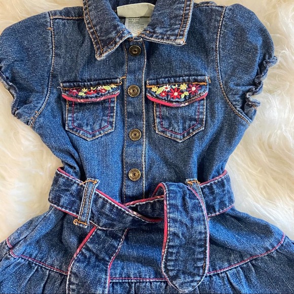 Carter’s 18M Jean Dress W/ Embroidered Pockets - Picture 2 of 6